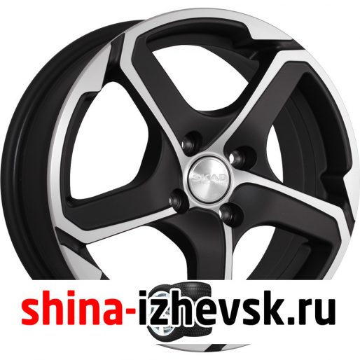 Колесный диск СКАД Аллигатор 6xR15 5×114.3 ET45 DIA67.1 черный матовый с полированным элементом в Ижевске